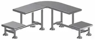 Airkey modular L-shaped cleanroom bench